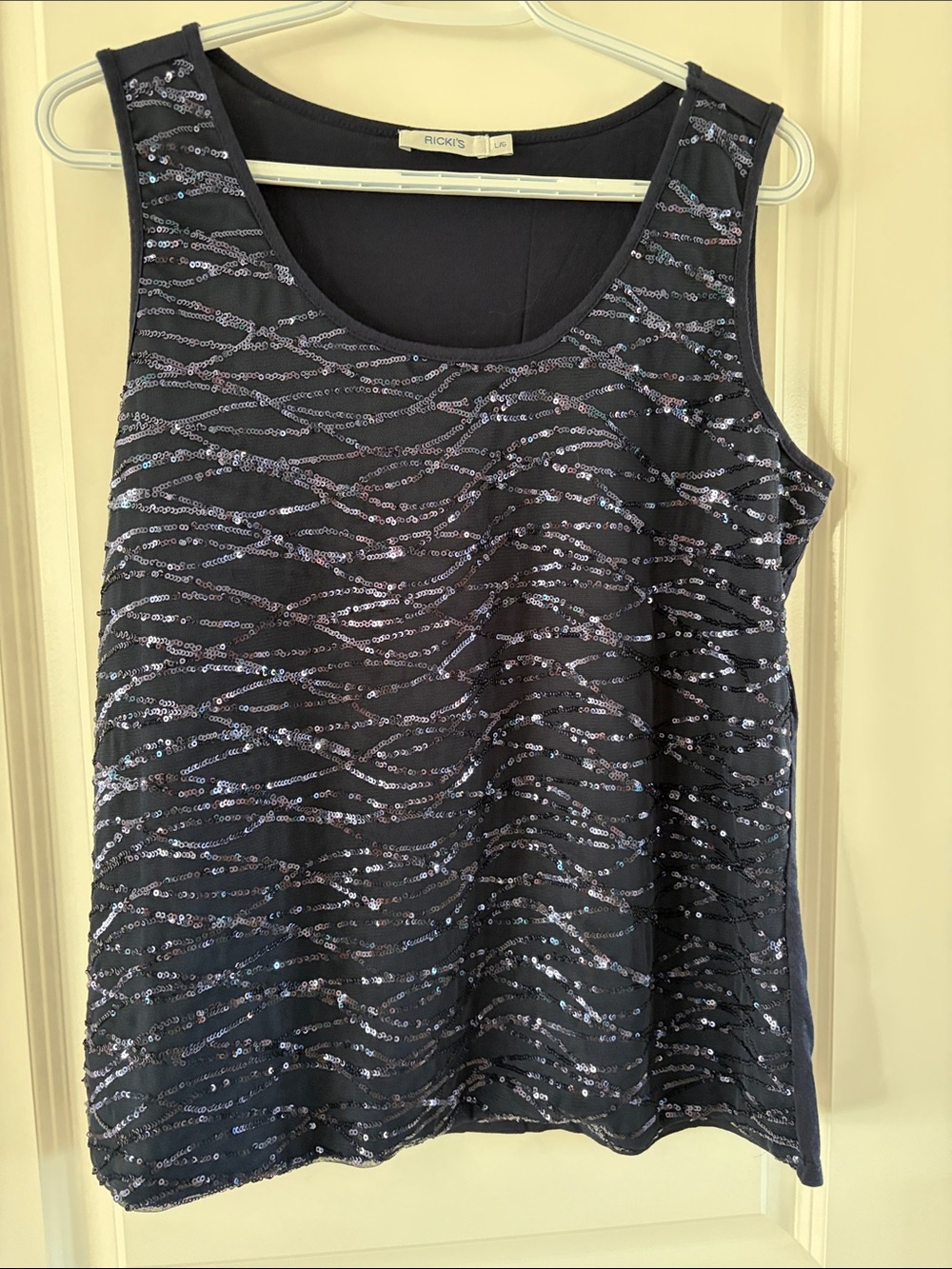 Ricki's Black Sequin Wave Tank Top